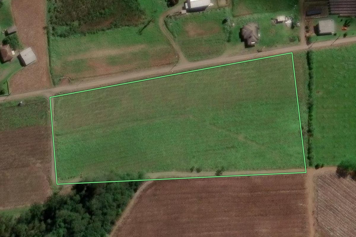 Imagem de satélite do imóvel rural em Farroupilha (RS), com o contorno declarado no CAR desenhado por cima.