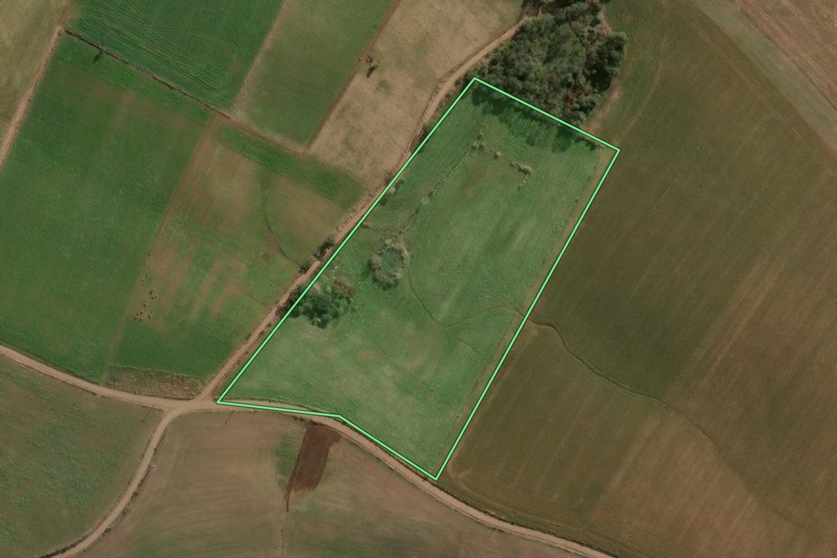Imagem de satélite do imóvel rural em Faxinalzinho (RS), com o contorno declarado no CAR desenhado por cima.