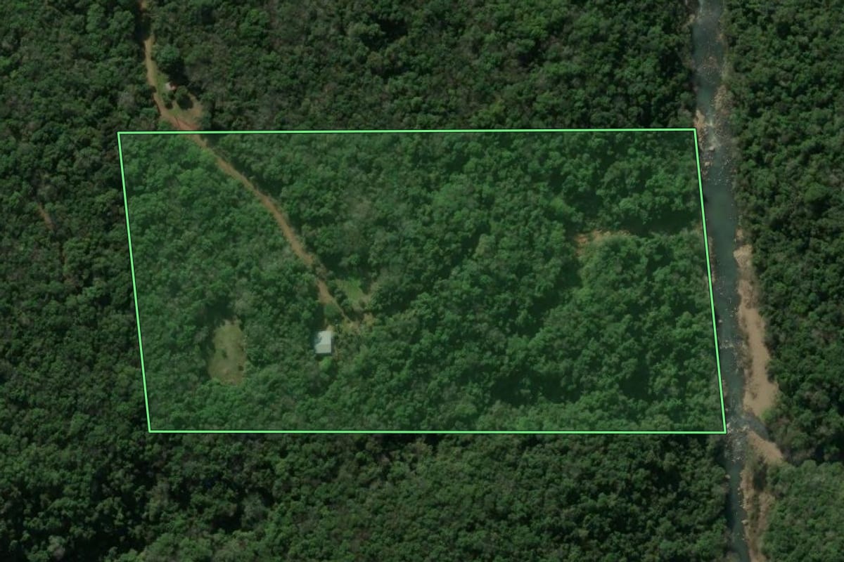 Imagem de satélite do imóvel rural em Flores da Cunha (RS), com o contorno declarado no CAR desenhado por cima.