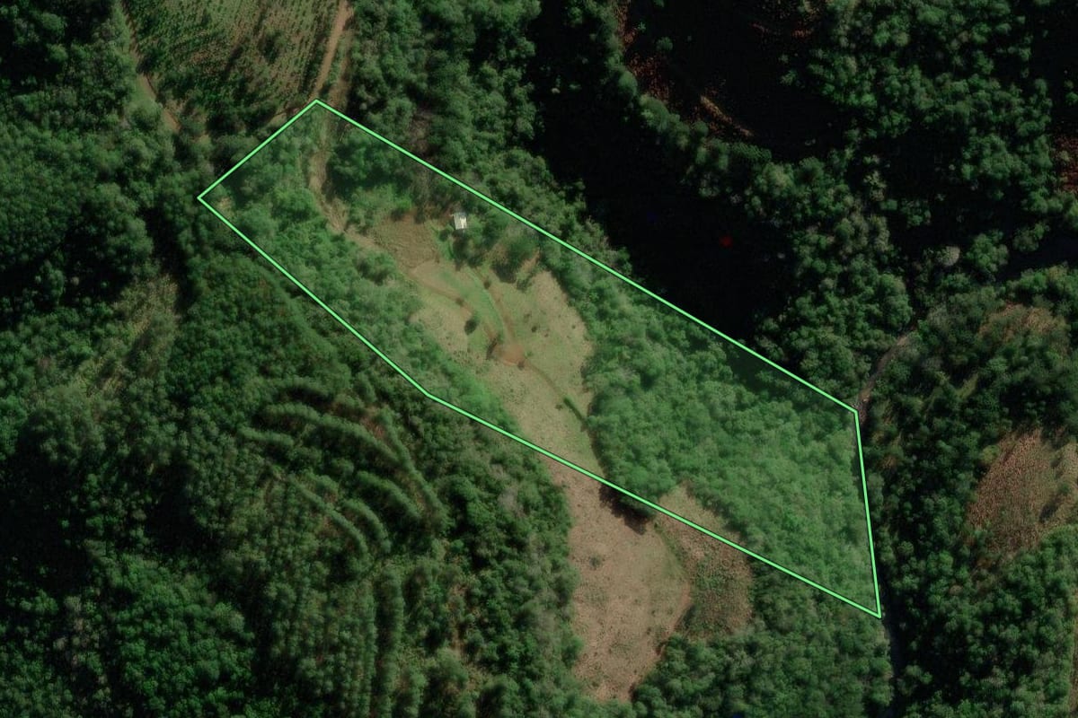 Imagem de satélite do imóvel rural em Fontoura Xavier (RS), com o contorno declarado no CAR desenhado por cima.