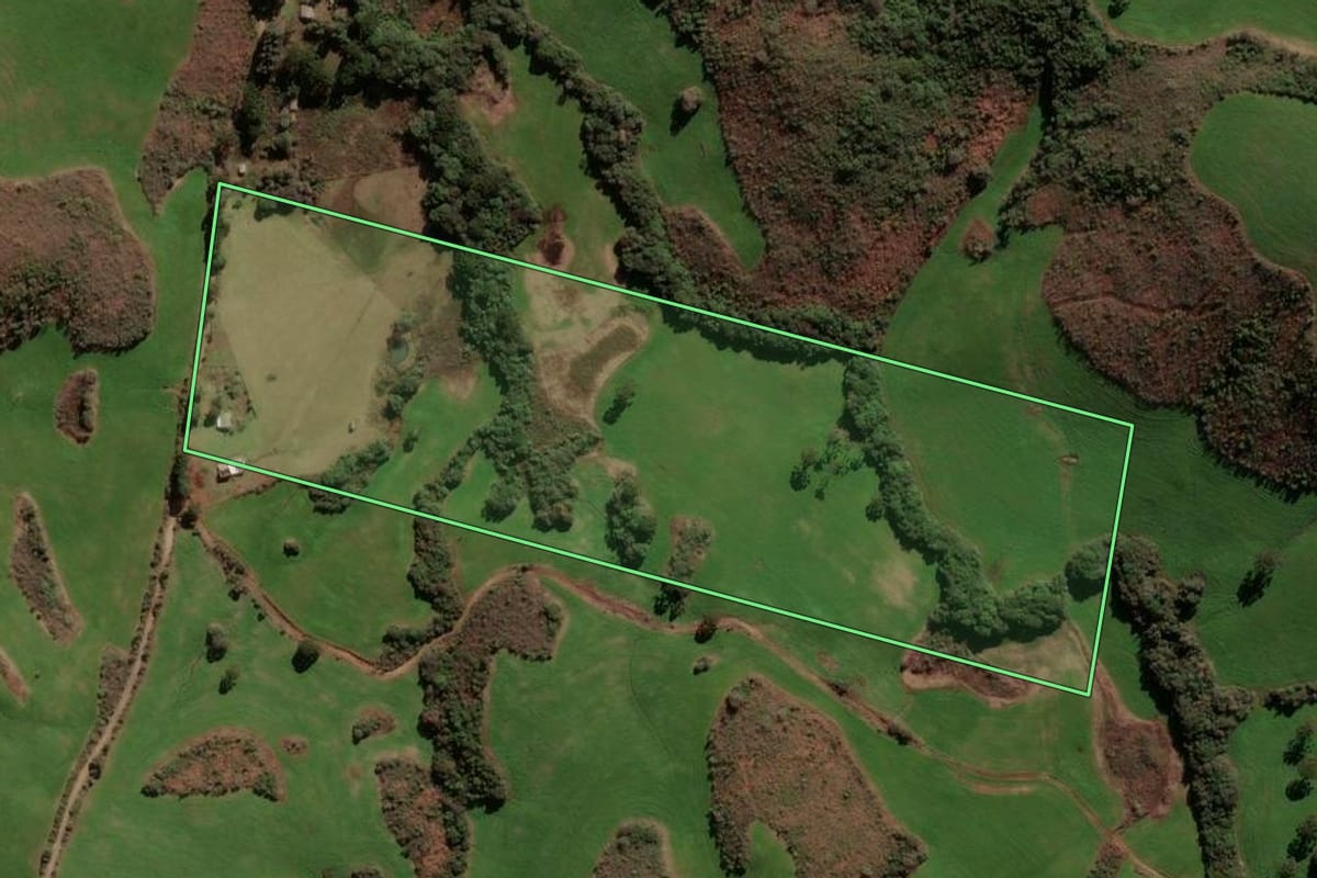 Imagem de satélite do imóvel rural em Fontoura Xavier (RS), com o contorno declarado no CAR desenhado por cima.