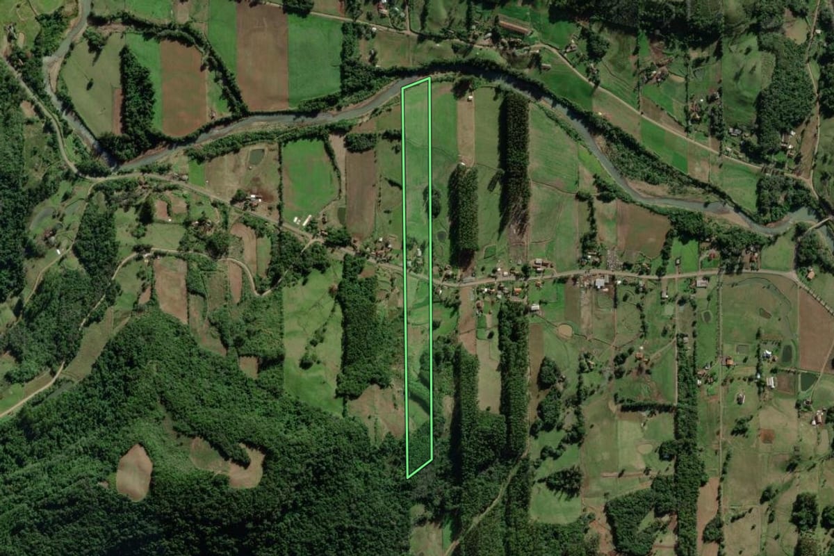 Imagem de satélite do imóvel rural em Forquetinha (RS), com o contorno declarado no CAR desenhado por cima.