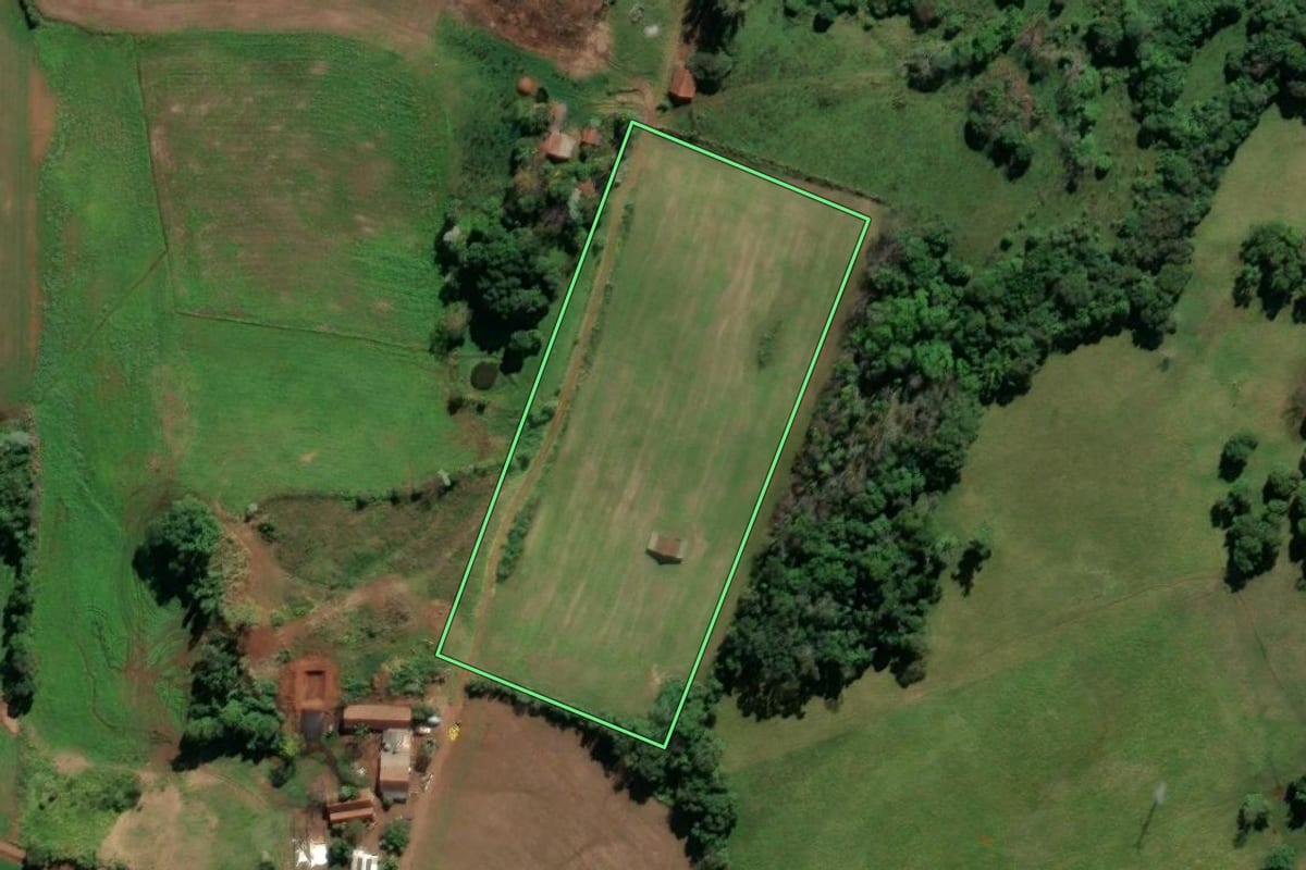 Imagem de satélite do imóvel rural em Frederico Westphalen (RS), com o contorno declarado no CAR desenhado por cima.