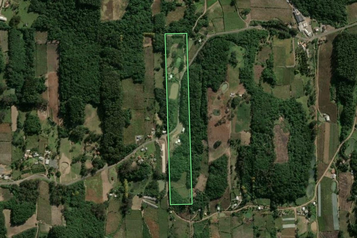 Imagem de satélite do imóvel rural em Garibaldi (RS), com o contorno declarado no CAR desenhado por cima.