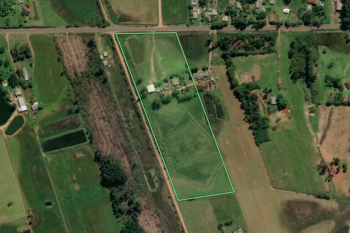 Imagem de satélite do imóvel rural em General Câmara (RS), com o contorno declarado no CAR desenhado por cima.
