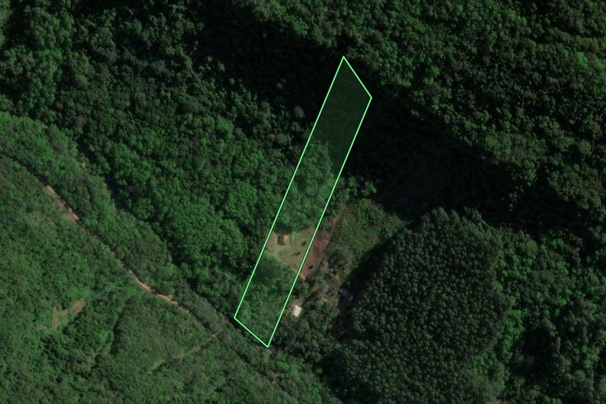 Imagem de satélite do imóvel rural em Gramado (RS), com o contorno declarado no CAR desenhado por cima.