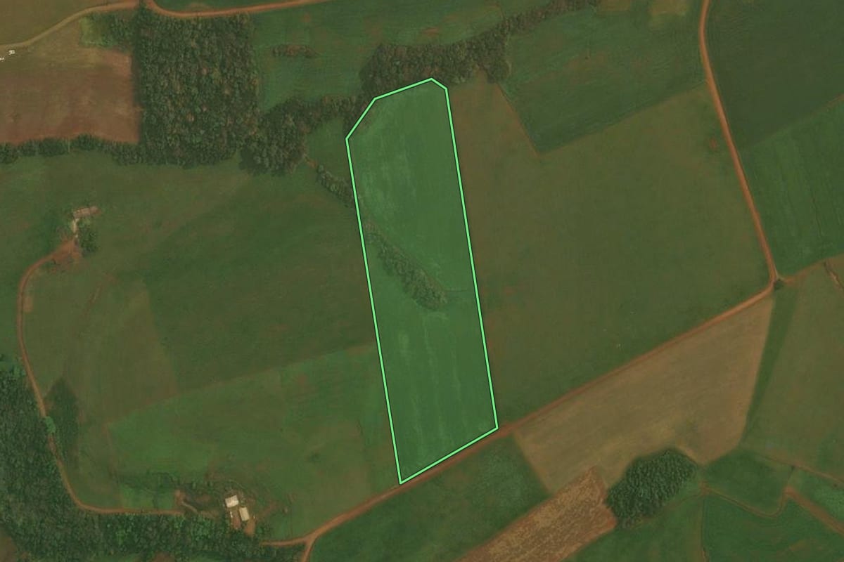 Imagem de satélite do imóvel rural em Ibirubá (RS), com o contorno declarado no CAR desenhado por cima.