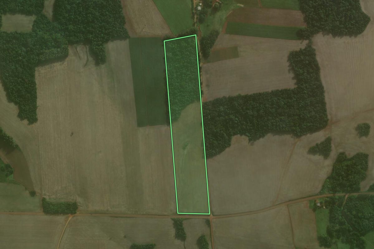 Imagem de satélite do imóvel rural em Ijuí (RS), com o contorno declarado no CAR desenhado por cima.