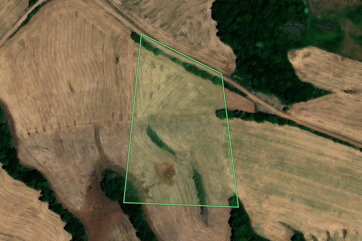 Imagem de satélite do imóvel rural em Lajeado do Bugre (RS), com o contorno declarado no CAR desenhado por cima.