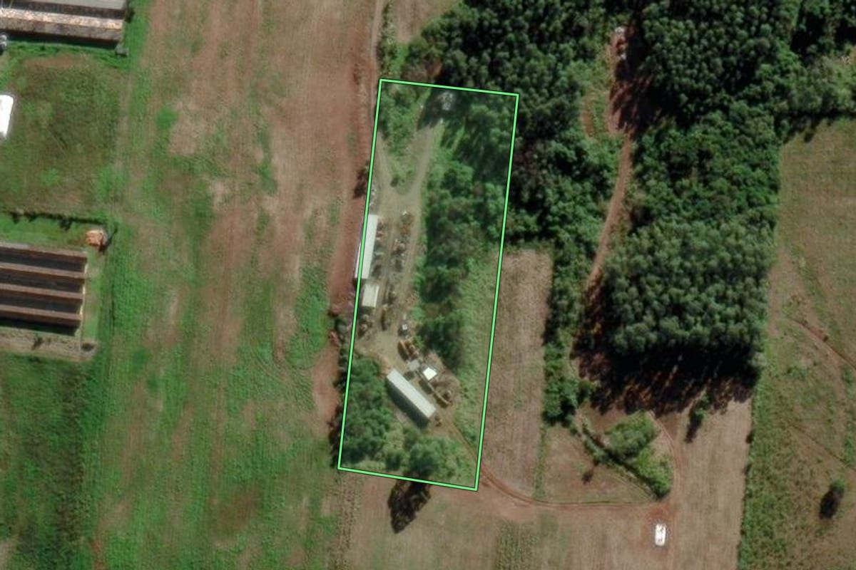 Imagem de satélite do imóvel rural em Maratá (RS), com o contorno declarado no CAR desenhado por cima.