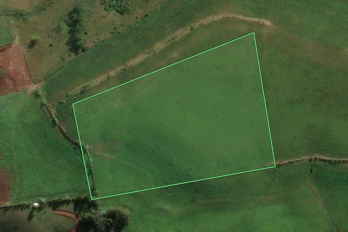 Imagem de satélite do imóvel rural em Mariano Moro (RS), com o contorno declarado no CAR desenhado por cima.