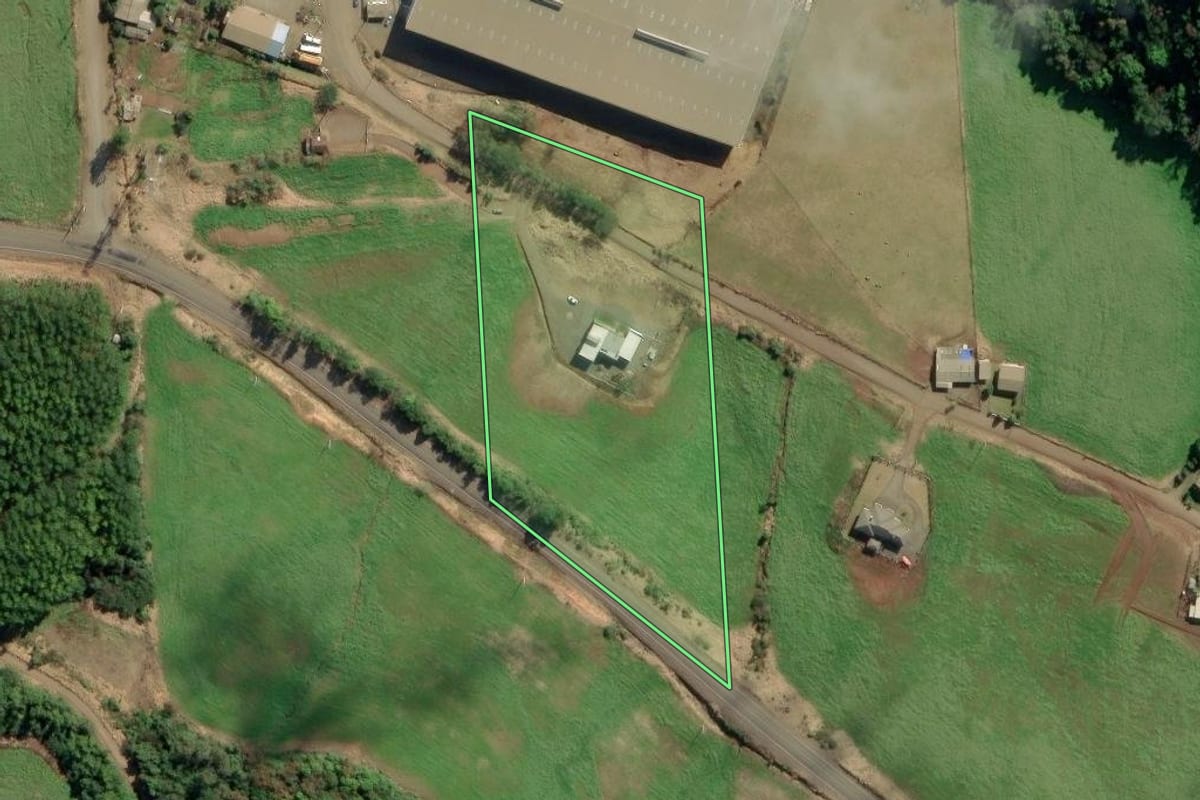 Imagem de satélite do imóvel rural em Nova Alvorada (RS), com o contorno declarado no CAR desenhado por cima.