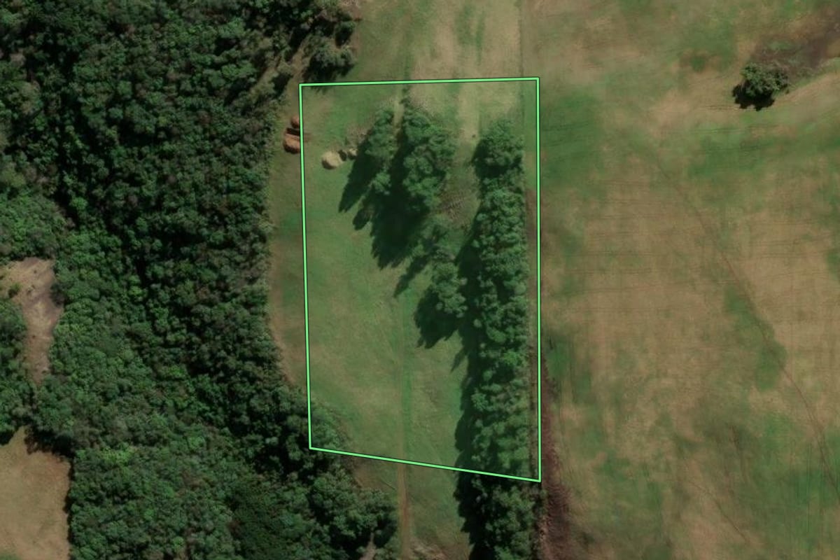 Imagem de satélite do imóvel rural em Nova Prata (RS), com o contorno declarado no CAR desenhado por cima.
