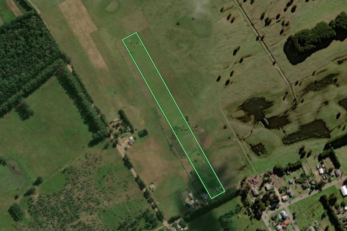 Imagem de satélite do imóvel rural em Osório (RS), com o contorno declarado no CAR desenhado por cima.
