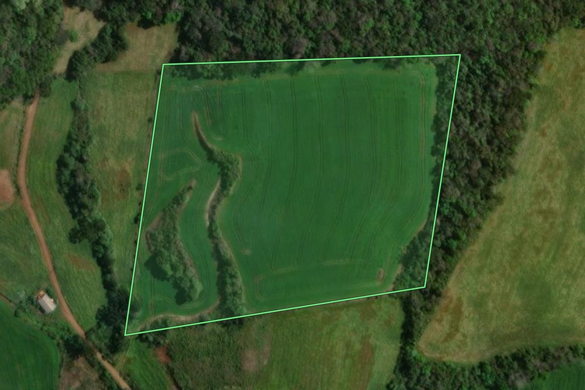 Imagem de satélite do imóvel rural em Paim Filho (RS), com o contorno declarado no CAR desenhado por cima.