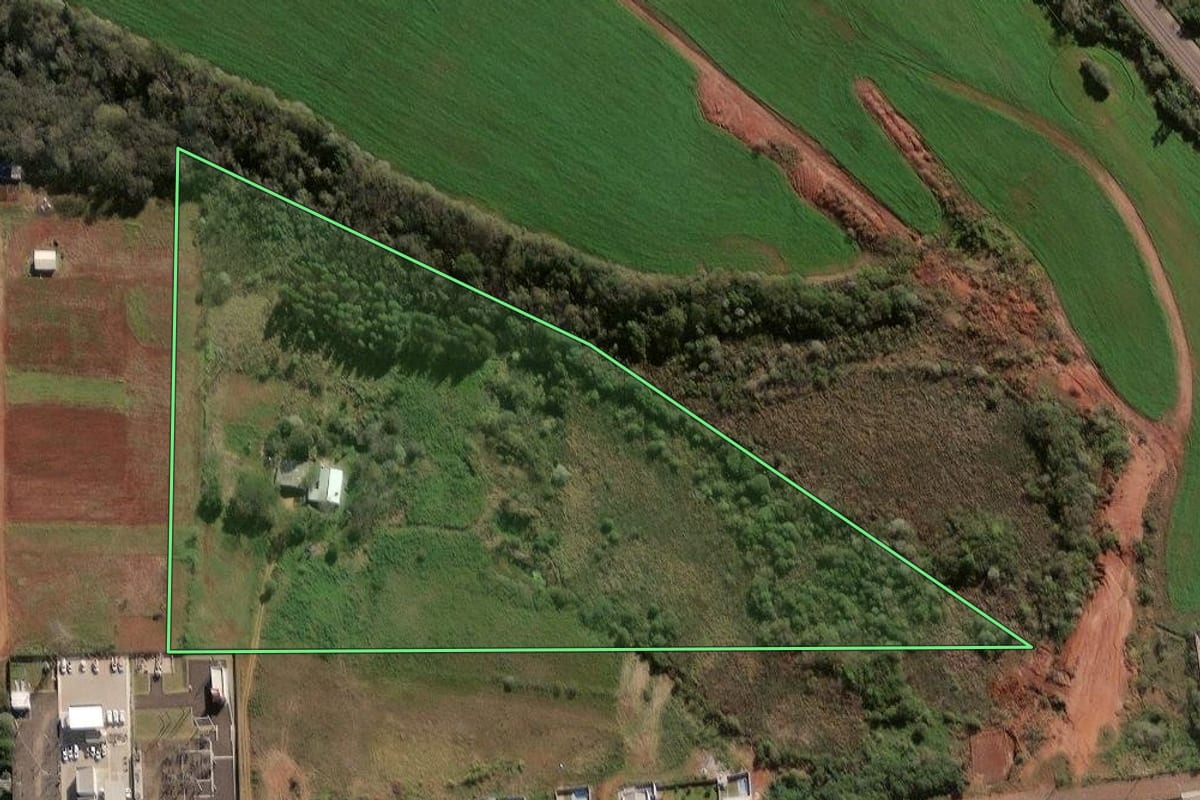 Imagem de satélite do imóvel rural em Palmeira das Missões (RS), com o contorno declarado no CAR desenhado por cima.