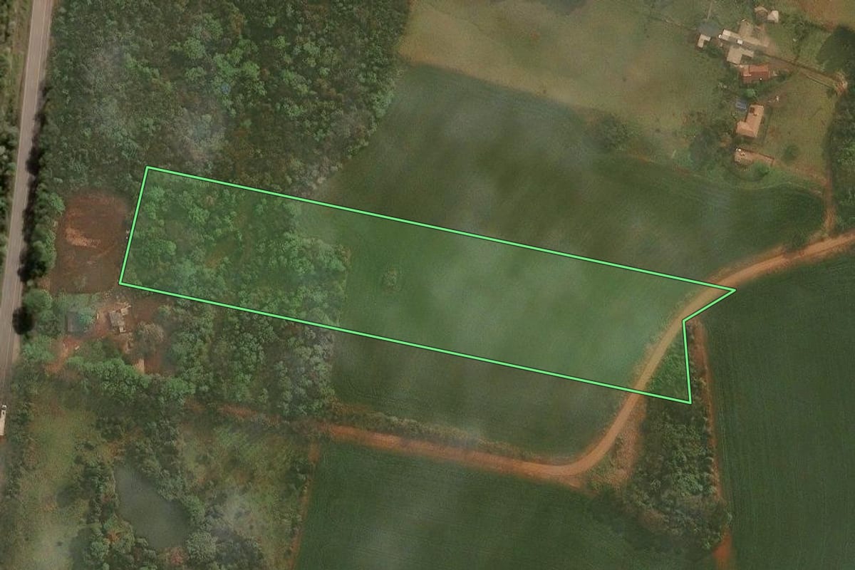 Imagem de satélite do imóvel rural em Panambi (RS), com o contorno declarado no CAR desenhado por cima.