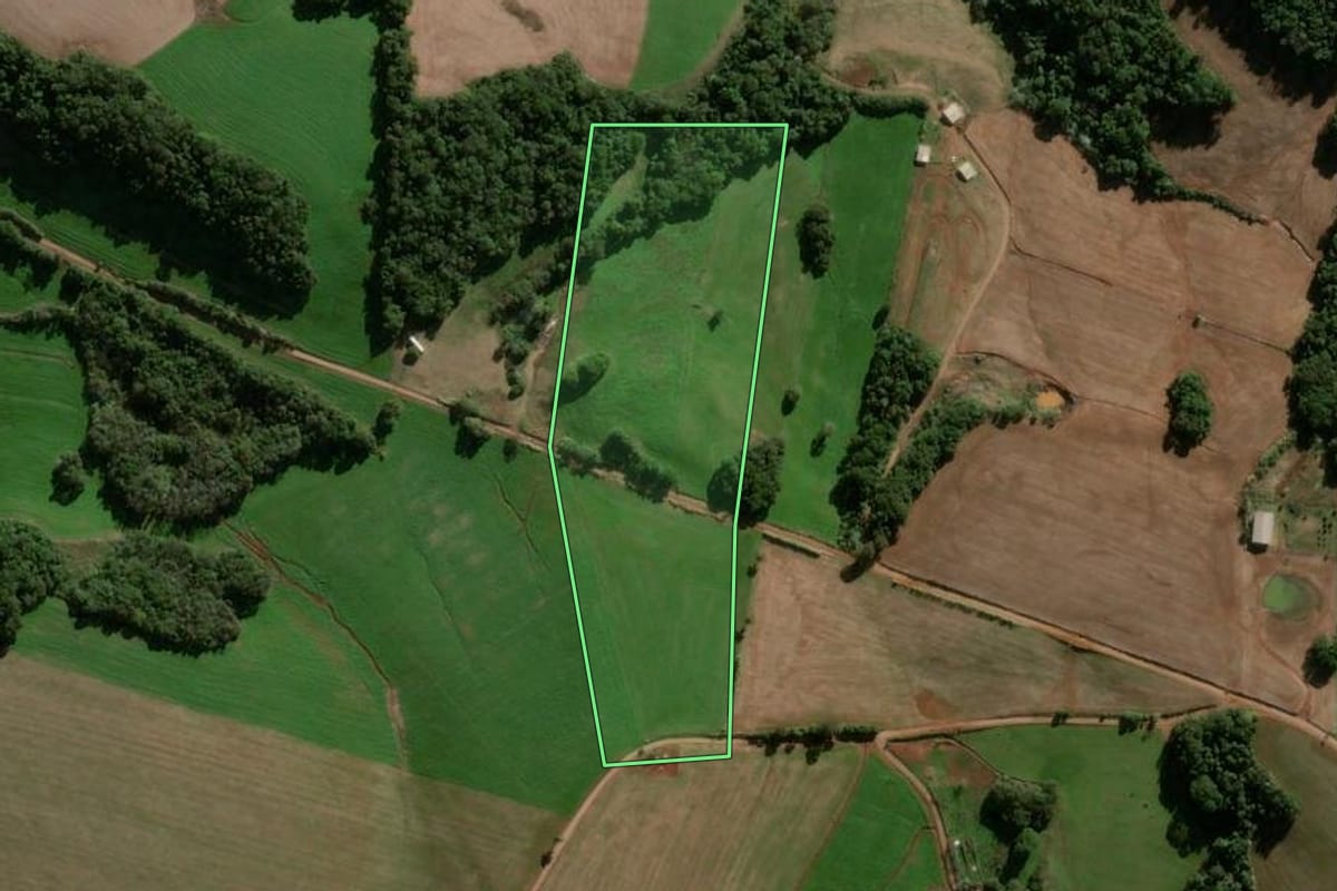 Imagem de satélite do imóvel rural em Panambi (RS), com o contorno declarado no CAR desenhado por cima.
