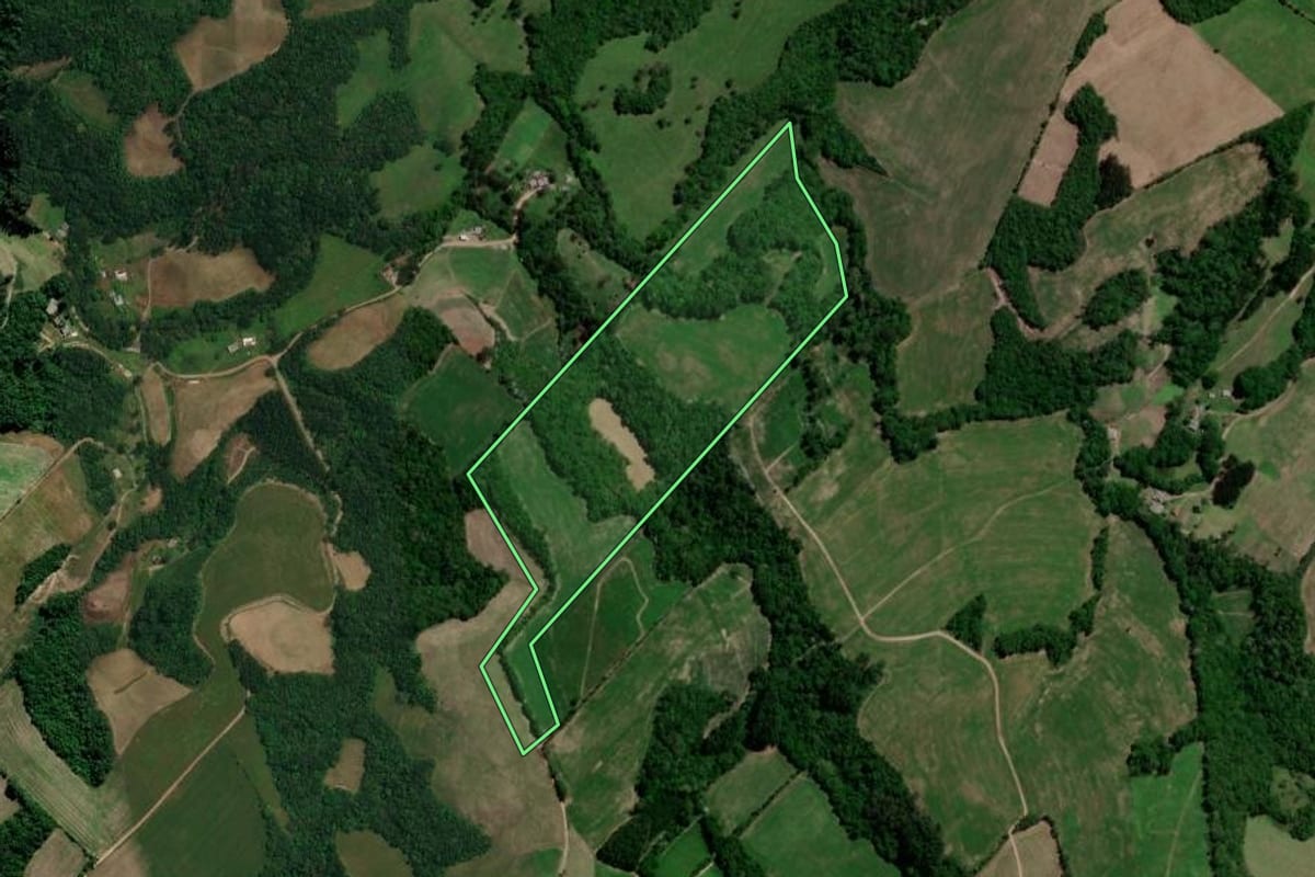 Imagem de satélite do imóvel rural em Passa Sete (RS), com o contorno declarado no CAR desenhado por cima.