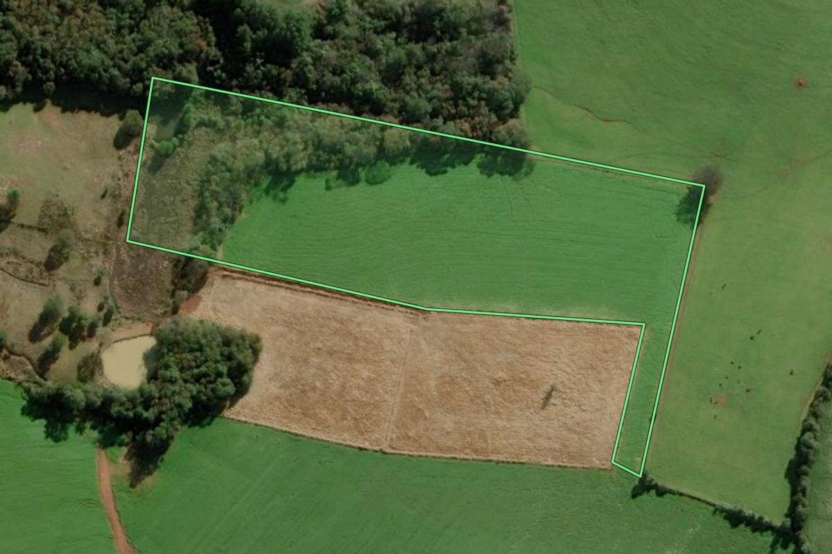 Imagem de satélite do imóvel rural em Passo Fundo (RS), com o contorno declarado no CAR desenhado por cima.