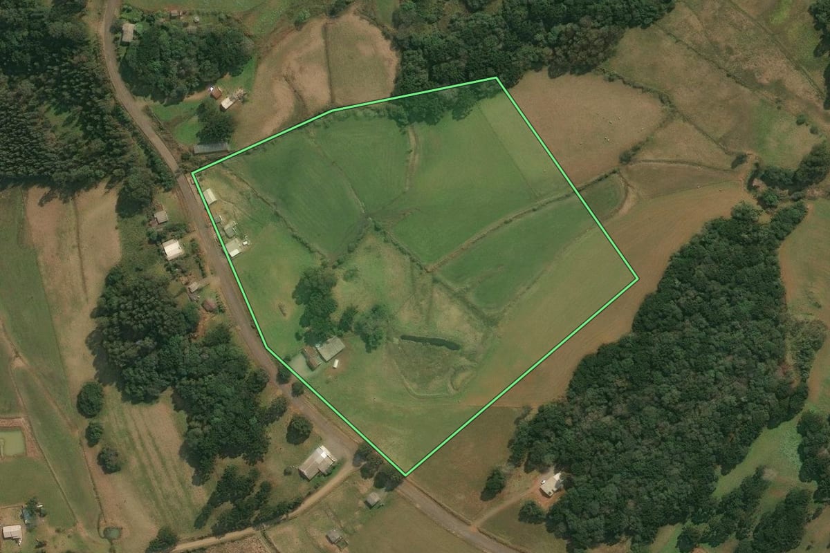 Imagem de satélite do imóvel rural em Pinhal da Serra (RS), com o contorno declarado no CAR desenhado por cima.
