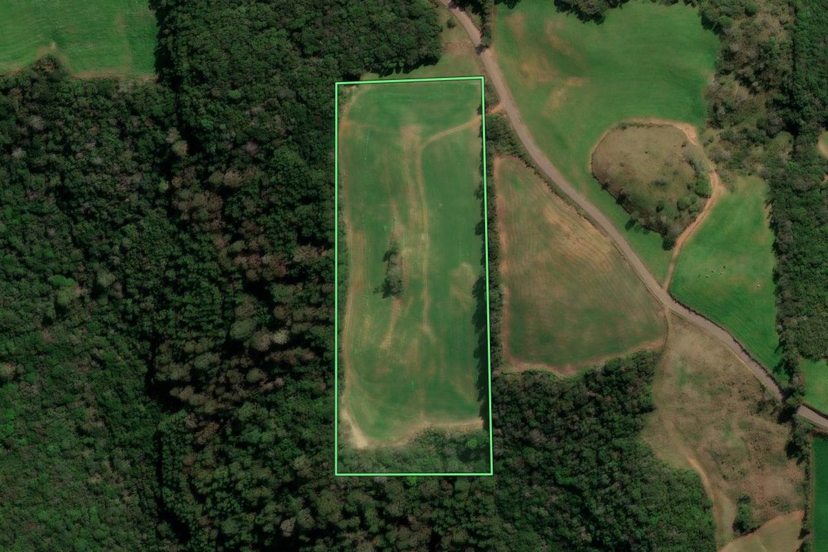 Imagem de satélite do imóvel rural em Protásio Alves (RS), com o contorno declarado no CAR desenhado por cima.