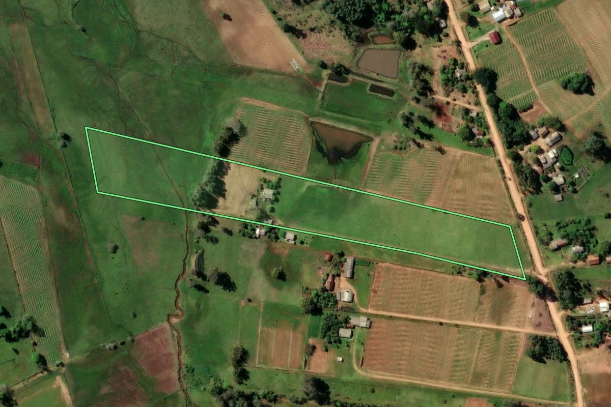 Imagem de satélite do imóvel rural em Rio Pardo (RS), com o contorno declarado no CAR desenhado por cima.