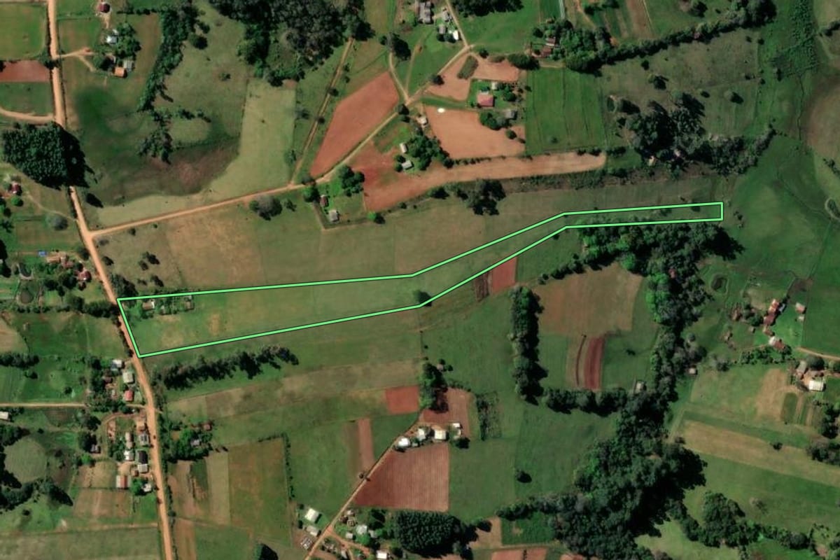 Imagem de satélite do imóvel rural em Rio Pardo (RS), com o contorno declarado no CAR desenhado por cima.