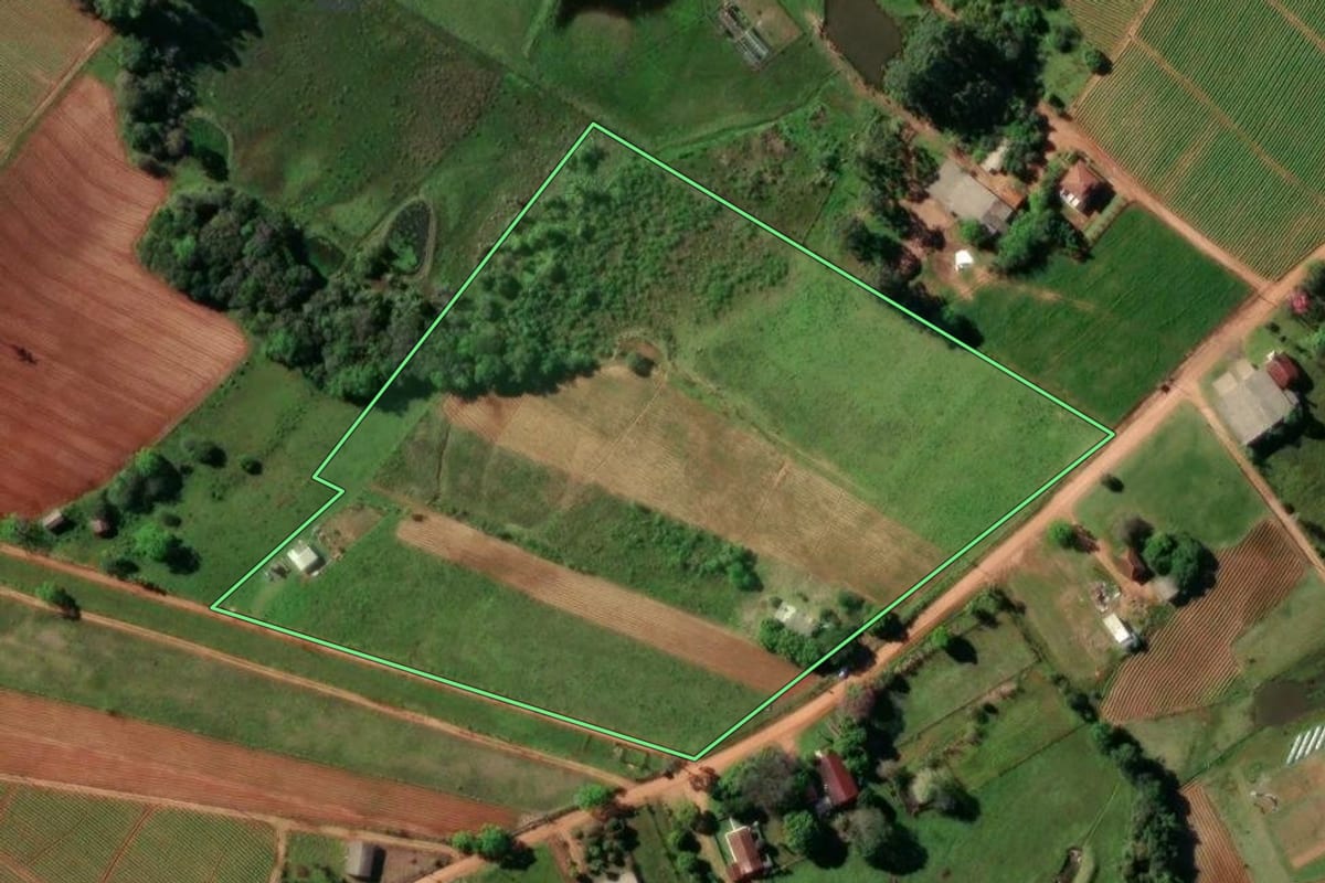 Imagem de satélite do imóvel rural em Rio Pardo (RS), com o contorno declarado no CAR desenhado por cima.