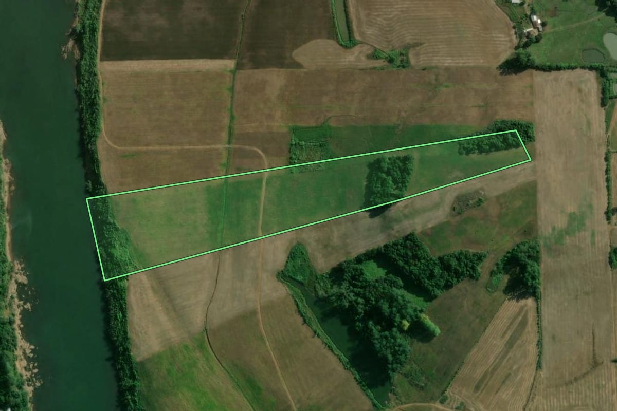 Imagem de satélite do imóvel rural em Roca Sales (RS), com o contorno declarado no CAR desenhado por cima.