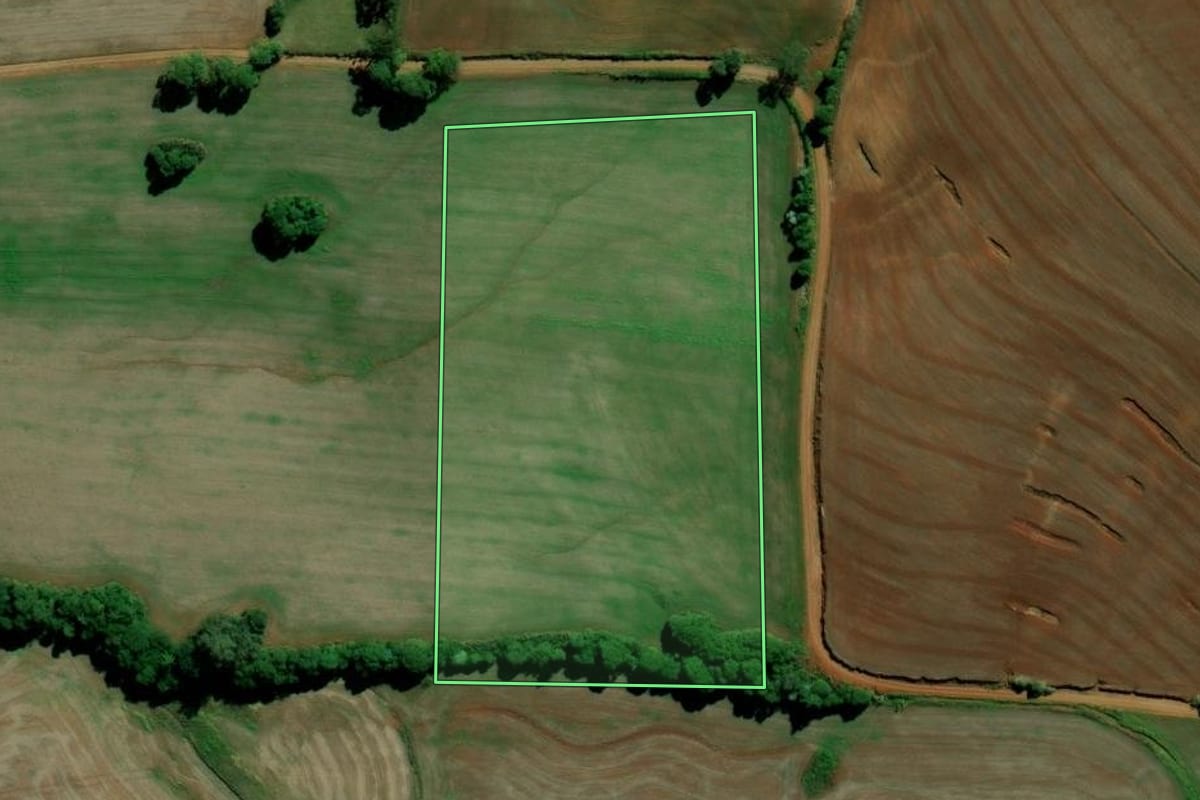 Imagem de satélite do imóvel rural em Saldanha Marinho (RS), com o contorno declarado no CAR desenhado por cima.