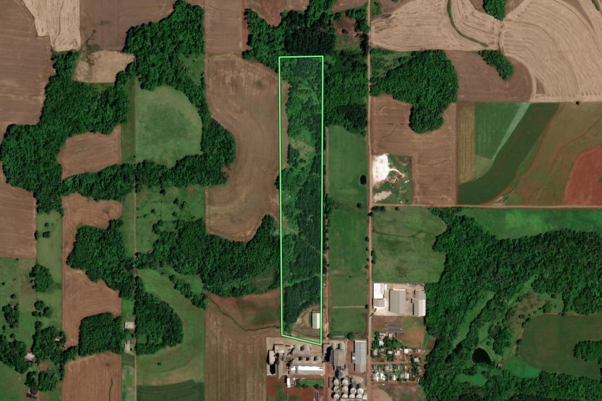 Imagem de satélite do imóvel rural em Salvador das Missões (RS), com o contorno declarado no CAR desenhado por cima.