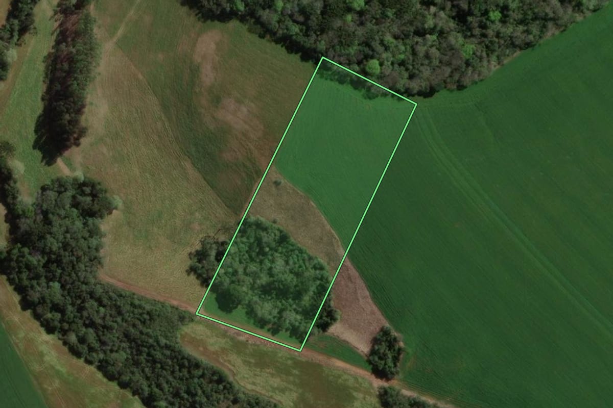 Imagem de satélite do imóvel rural em Sananduva (RS), com o contorno declarado no CAR desenhado por cima.