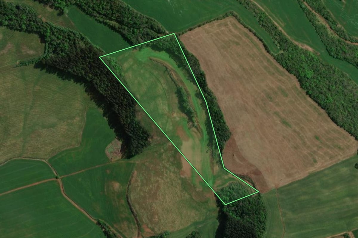Imagem de satélite do imóvel rural em Sananduva (RS), com o contorno declarado no CAR desenhado por cima.