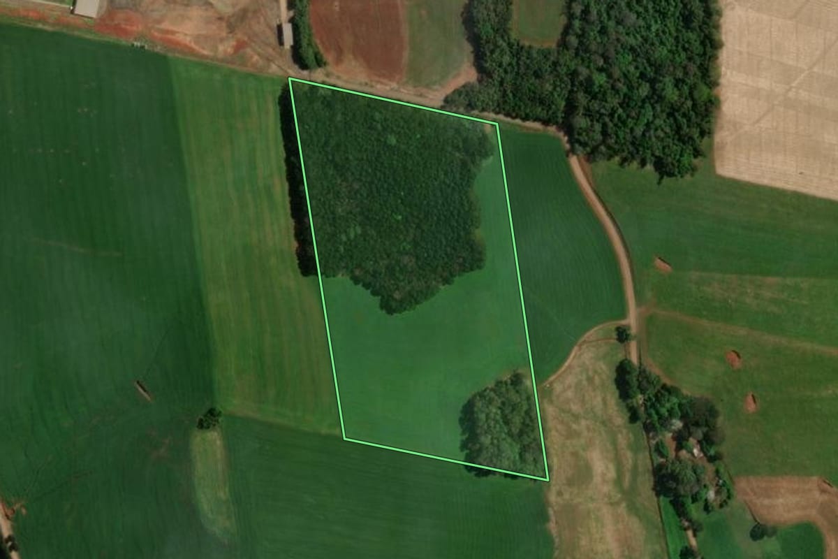 Imagem de satélite do imóvel rural em Sananduva (RS), com o contorno declarado no CAR desenhado por cima.