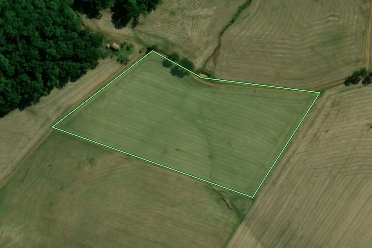 Imagem de satélite do imóvel rural em Sananduva (RS), com o contorno declarado no CAR desenhado por cima.