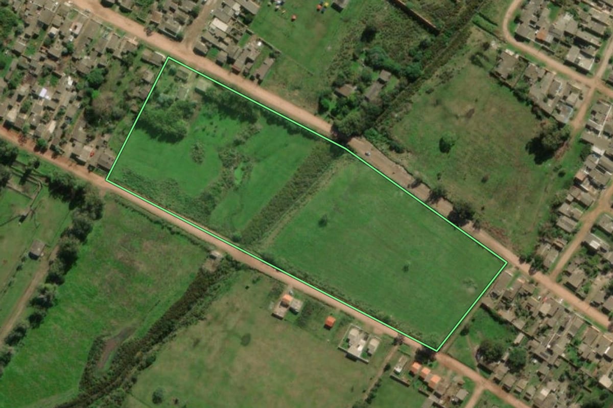 Imagem de satélite do imóvel rural em Santa Vitória do Palmar (RS), com o contorno declarado no CAR desenhado por cima.