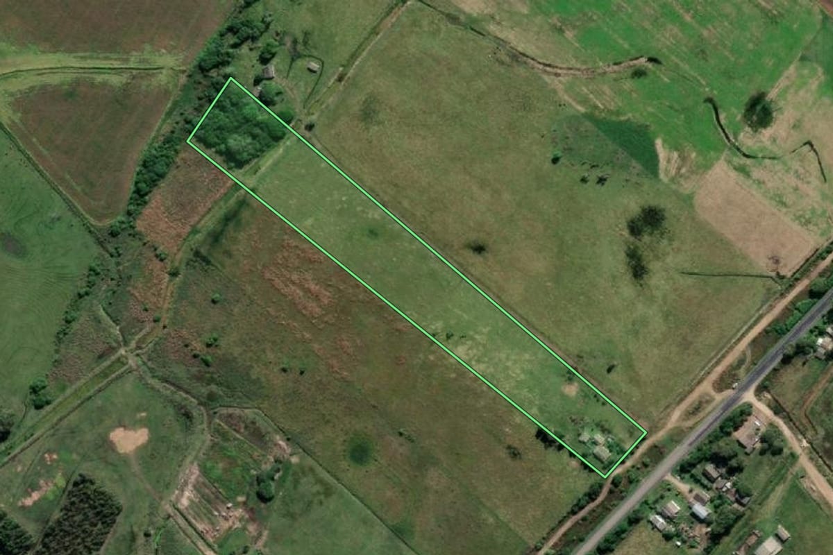 Imagem de satélite do imóvel rural em Santa Vitória do Palmar (RS), com o contorno declarado no CAR desenhado por cima.