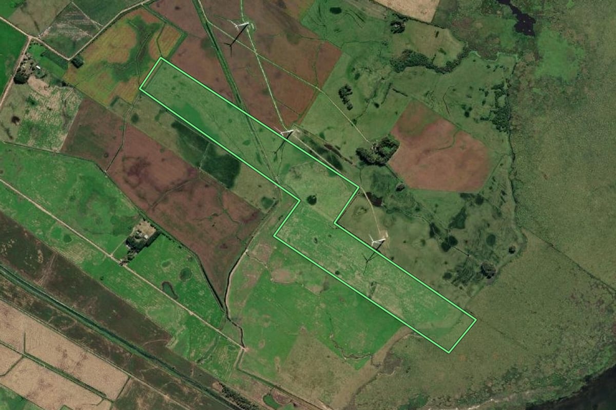 Imagem de satélite do imóvel rural em Santa Vitória do Palmar (RS), com o contorno declarado no CAR desenhado por cima.