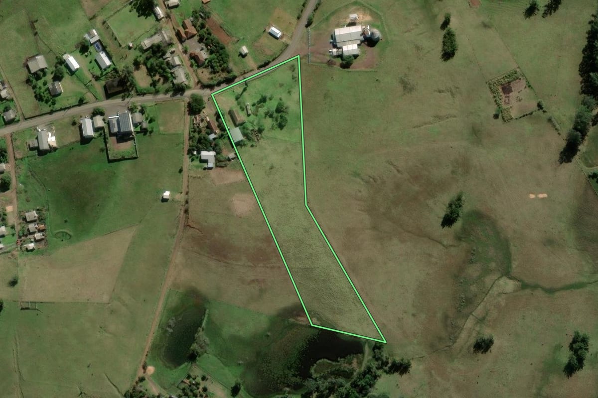 Imagem de satélite do imóvel rural em Santo Antônio da Patrulha (RS), com o contorno declarado no CAR desenhado por cima.