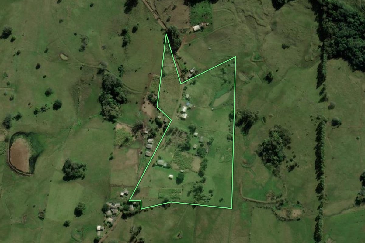 Imagem de satélite do imóvel rural em Santo Antônio da Patrulha (RS), com o contorno declarado no CAR desenhado por cima.