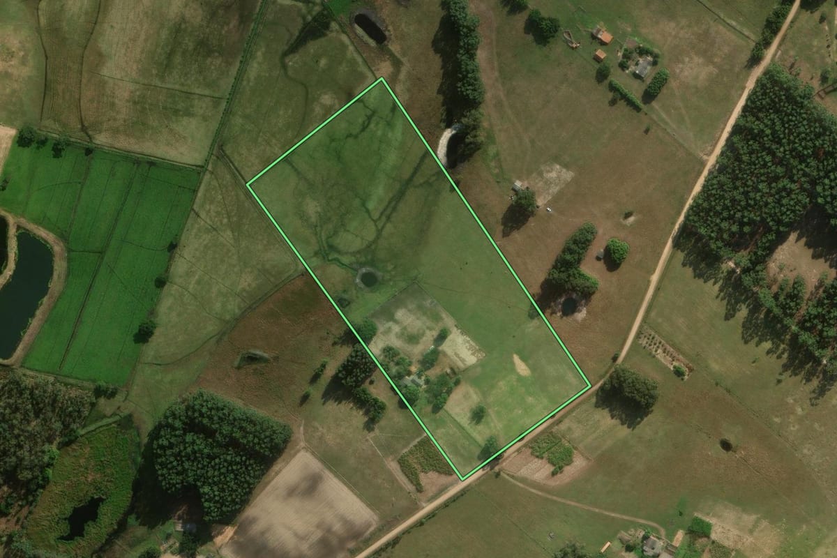 Imagem de satélite do imóvel rural em Santo Antônio da Patrulha (RS), com o contorno declarado no CAR desenhado por cima.