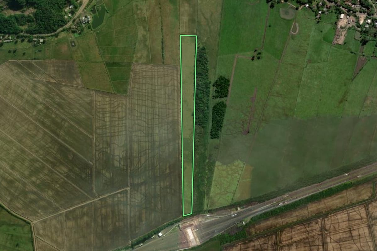 Imagem de satélite do imóvel rural em Santo Antônio da Patrulha (RS), com o contorno declarado no CAR desenhado por cima.