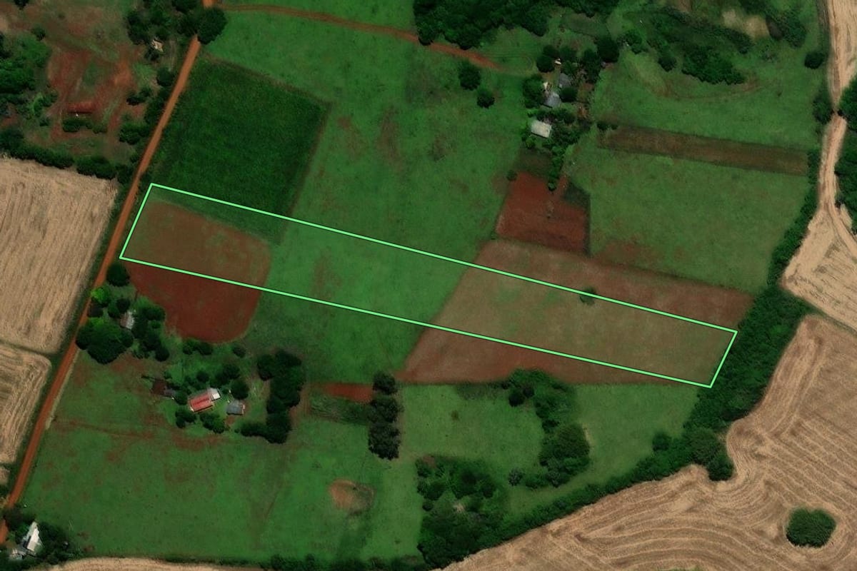 Imagem de satélite do imóvel rural em Santo Antônio das Missões (RS), com o contorno declarado no CAR desenhado por cima.