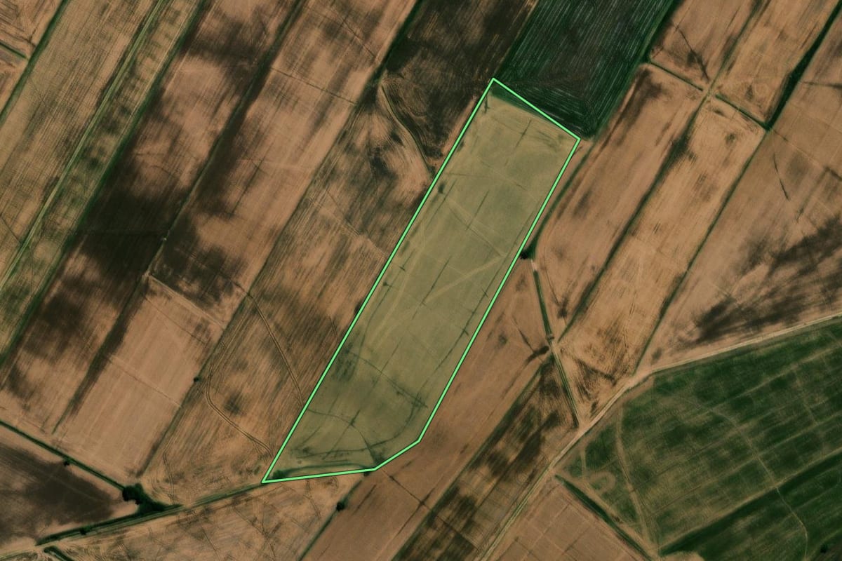 Imagem de satélite do imóvel rural em São João do Polêsine (RS), com o contorno declarado no CAR desenhado por cima.