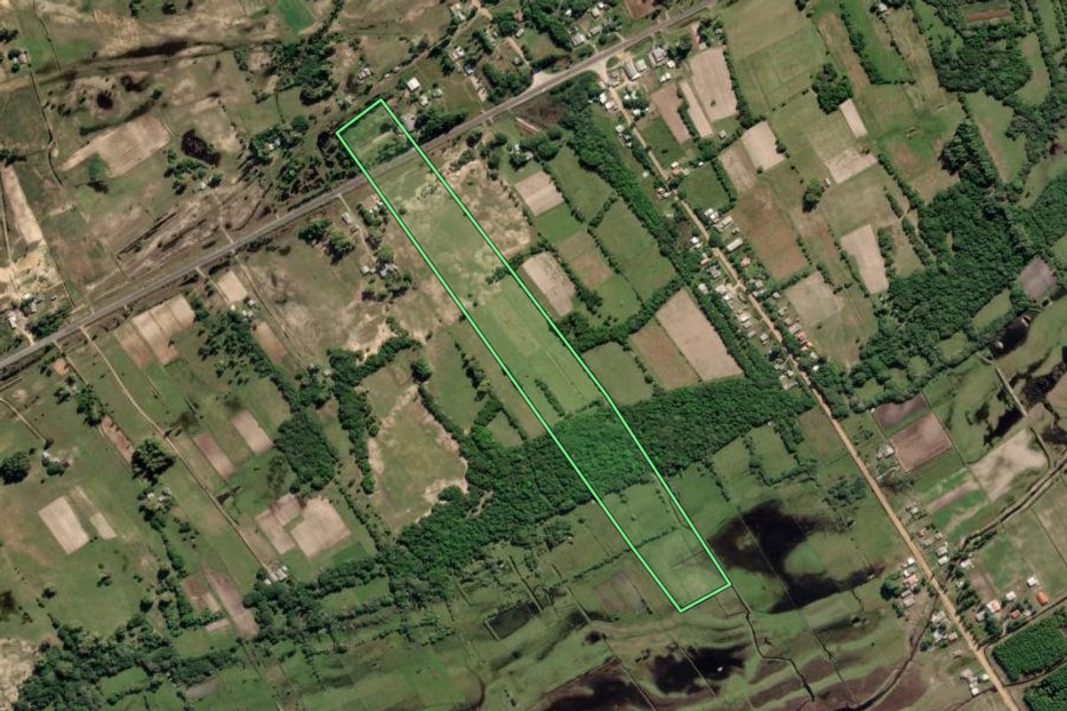 Imagem de satélite do imóvel rural em São José do Norte (RS), com o contorno declarado no CAR desenhado por cima.