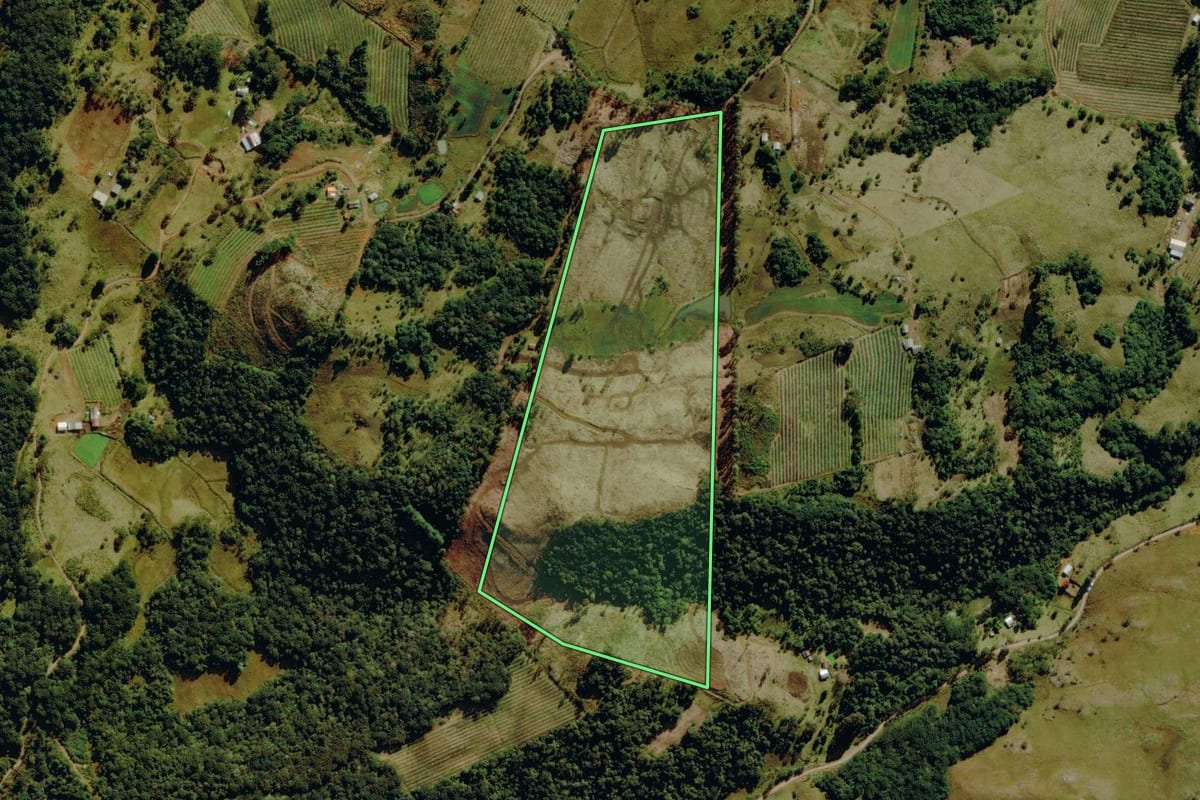 Imagem de satélite do imóvel rural em São José dos Ausentes (RS), com o contorno declarado no CAR desenhado por cima.