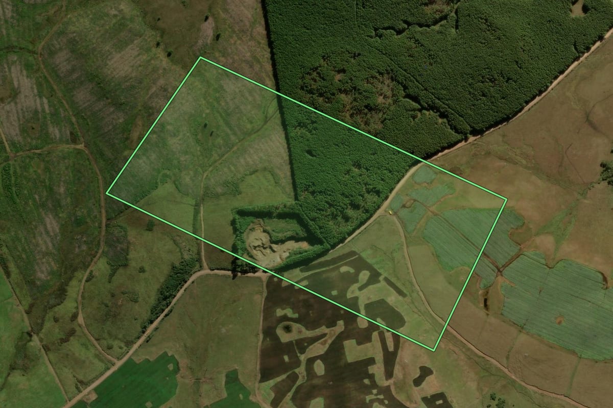 Imagem de satélite do imóvel rural em São José dos Ausentes (RS), com o contorno declarado no CAR desenhado por cima.