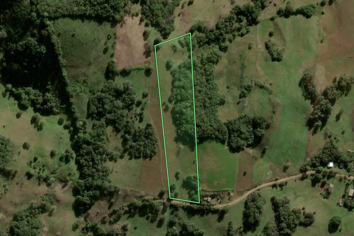 Imagem de satélite do imóvel rural em São Martinho da Serra (RS), com o contorno declarado no CAR desenhado por cima.