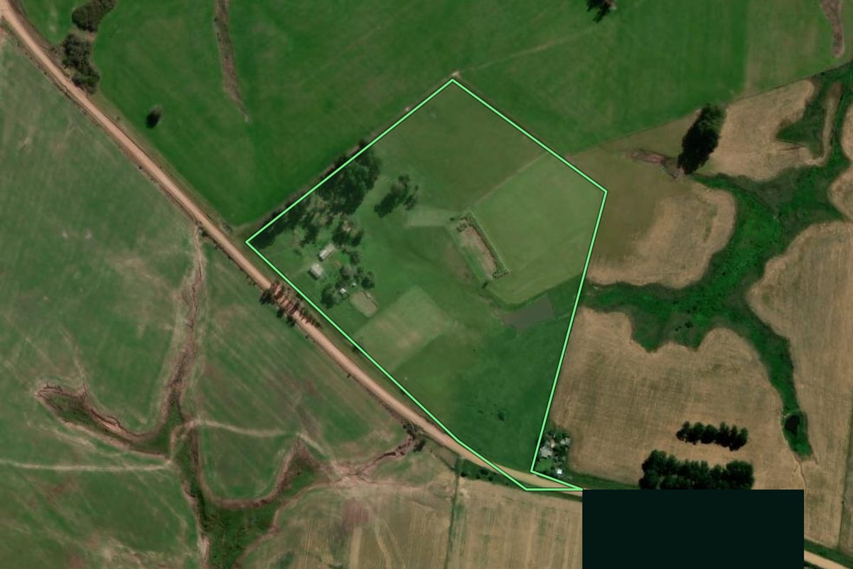 Imagem de satélite do imóvel rural em São Vicente do Sul (RS), com o contorno declarado no CAR desenhado por cima.